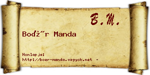 Boér Manda névjegykártya